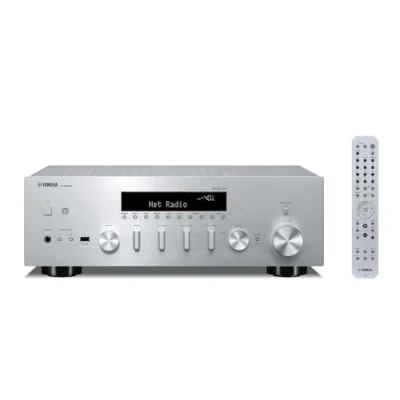 Imagen de Yamaha R N600A Network Receiver Plata Estructura Moderna de Estilo Top y Modo Puro Directo MusicCast Sabre ES9010K2M 384 kHz, DAC 32 bits