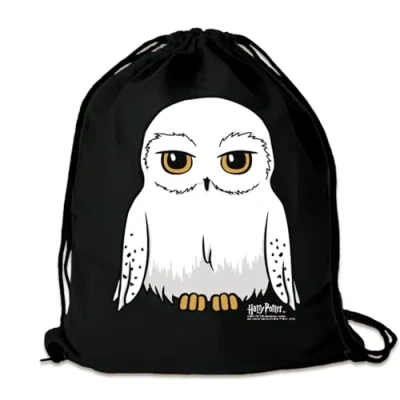 Imagen de LOGOSHIRT Harry Potter Lechuza Hedwig Mochila Saco Bolsa Negro Diseño Original con Licencia