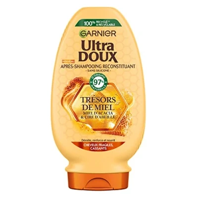 Imagen de Garnier Ultra Doux Acondicionador Reconstituyente enriquecido con acacia, lavanda &amp; Manuka Para cabello frágil y quebradizo Tesoros de miel 200 ml