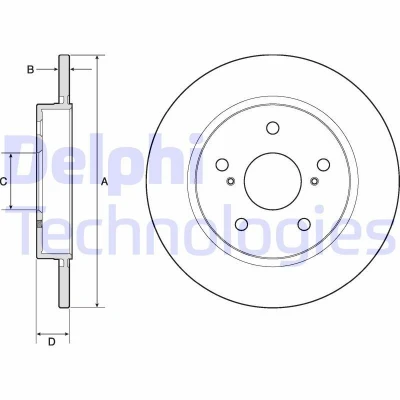 Imagen de DELPHI BG4183C Disco de freno 270 10 5 macizo revestido sin procesar cojinete rueda, anillo sensor ABS TOYOTA: Auris Hatchback, Familiar