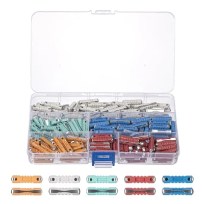 Imagen de MumdoYAL 200 piezas Fusibles Coche，Fusibles Torpedo，Automóvil Fusible para Maquinaria Industrial，con una caja de almacenamiento plástico 5A, 8A, 10A, 16A, 25A