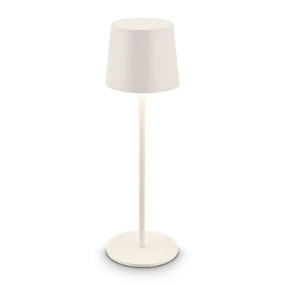 Imagen de Briloner lámpara mesa LED IP44 inalámbrica, táctil, regulable, con batería recargable, luz nocturna, lectura, camping, exterior, 11x33 cm, blanco antiguo