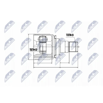 Imagen de NTY NPW MS 037 Junta Homocinética Caja de cambios manual lado engranaje MITSUBISHI: Lancer 8 Limousine, 7 Limousine