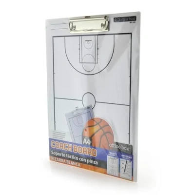 Imagen de office box Soporte Táctico para Entrenador con Pinza Papeles, Impreso ambas Caras Usar como Pizarra Blanca, Ligero y Flexible Pero sólido, metálica Colgador by (Baloncesto)