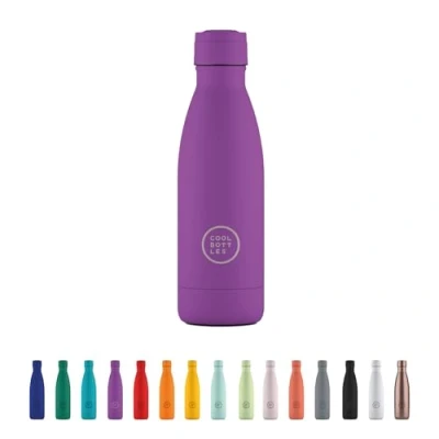 Imagen de Cool Bottles Botella de Agua Acero Inoxidable 350 ml Vivid Violet 23,5 x 7 cm Térmica Hermética Bebidas frías 36 horas y calientes 18 Triple Technology Sin BPA