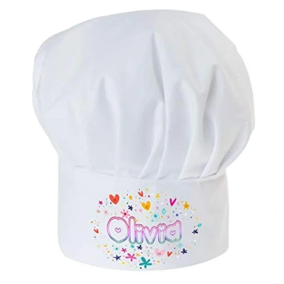 Imagen de Gorro Cocinero para niños de niño Bebé Cocina Ajustable con Velcro Chef Nombre/con Texto Dulce Nombre [099]