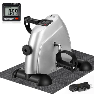 Imagen de himaly Mini Bicicleta Estática con Pantalla LCD para Entrenamiento de Brazos y Piernas Pedales Estaticos Minibicicleta Ajustable Hacer Ejercicio en Casa Mujer Hombre