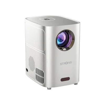 Imagen de Strong Mini Proyector de vídeo WiFi Bluetooth Q1 Resolución HD 720p Compatible Full 1080p 180 ANSI Lúmenes Distancia proyección 0,85 a 2,9 m Conectividad HDMI/USB/AV + Altavoces Gris