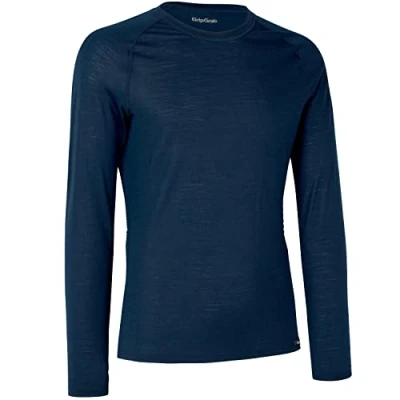 Imagen de GripGrab Merino Wool Polyfibre Long Sleeve Cycling Base Layer Thermal Bicycle Hiking Under Shirt Black and Navy Blue Camisetas Interiores Ciclismo, Unisex Adult, Azúl Marino, XXL