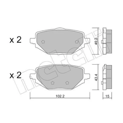 Imagen de METELLI 22 1324 0 Juego de pastillas freno excl. contacto avisador desgaste RENAULT: Captur II