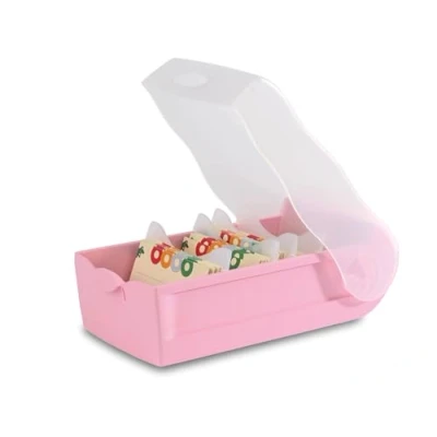 Imagen de HAN Croco 997 886 caja de tarjetas aprendizaje (5 compartimentos, DIN A7, para 900 tarjetas, incluye 5 placas apoyo + 100 aprendizaje, 886), color rosa