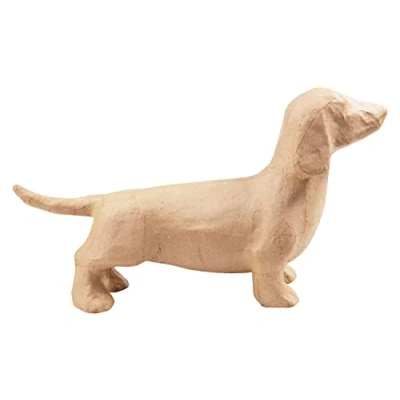 Imagen de Glorex Décopatch SA189C Un support en papier brun mâché 27,5x7x15,5 cm, Teckel