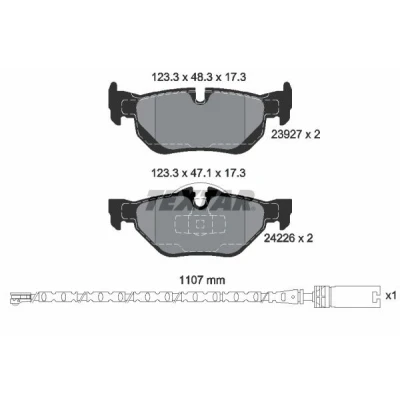Imagen de TEXTAR 2392707 Juego de pastillas freno con contacto avisador desgaste accesorios BMW: 3 Berlina, Coupé, 1 Hatchback