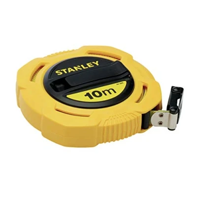 Imagen de STANLEY Flexómetro, Resistente cinta de fibra vidrio 10m x 12,7 mm, precisión, alimentación manual, para construcción y proyectos bricolaje, 0 34 295
