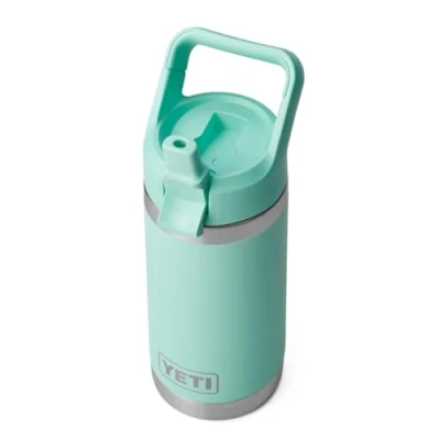 Imagen de YETI Rambler Jr Botella infantil de acero inoxidable aislada al vacío con tapa pajilla, espuma mar, 354 ml