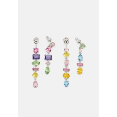 Imagen de Swarovski Pendientes Gema, Largos, Cristales Multicolores, Baño de Rodio