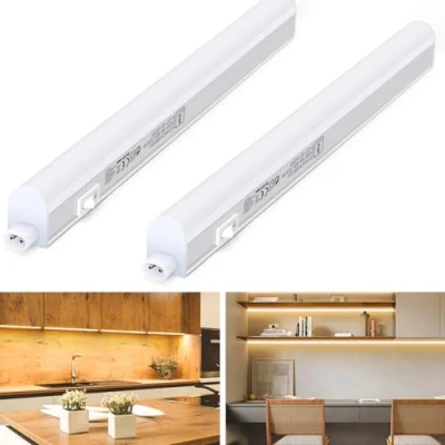 Imagen de Aigostar Luz LED Cocina con Interruptor 4W 460lm Luces Armarios, blanca cálida 3000K, 230V Regleta Bajo Armarios para Cocina, Vestidor, Armario 313 * 22 30mm, 2 pcs