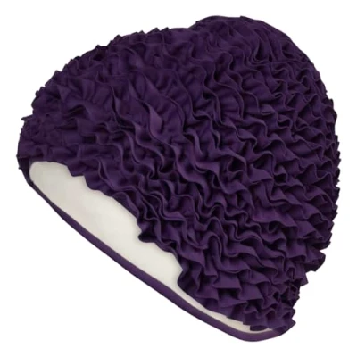 Imagen de Fashy Gorro de baño con Volantes para Mujer, Color Morado