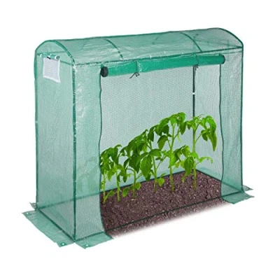 Imagen de Relaxdays Invernadero Jardín y Terraza para Tomates con Puerta, Acero Polietileno, Verde, 170 x 80 200 cm