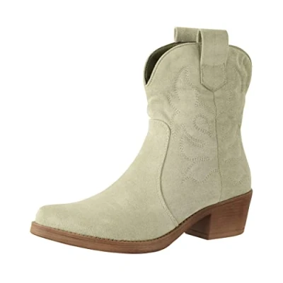 Imagen de Elara Botines Mujer Botas de Vaquero Chunkyrayan 301 A31SZ Olive Suede 42