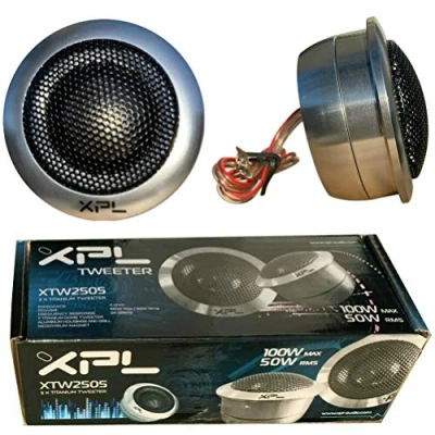 Imagen de XPL XTW2505 Pareja Tweeter 50 vatios rms y 100 MAX de 5,70 cm diámetro 2&quot; en Aluminio con Reducida Profundidad&#039; sólo 2,20 cm, la