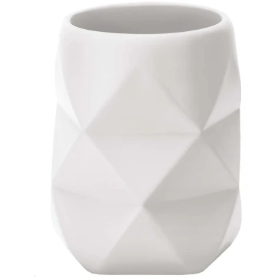 Imagen de Kleine Wolke Golden Crackle Vaso para Cepillo de Dientes, Poliresina, Blanco, Maße ca. 8 x 10 cm