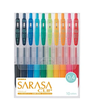 Imagen de Bolígrafos 0.4 Zebra Sarasa, set de 10 colores (JJS15 10CA)