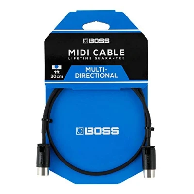 Imagen de BOSS BMIDI PB1 1ft/30cm length Space saving MIDI cable with multi directional connectors, optimum for pedalboards and all applications