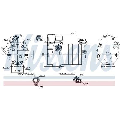 Imagen de NISSENS 891070 Compresor de Aire Acondicionado SHS33 Aceite POE R 134 a, 1234yf