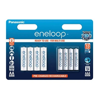 Imagen de Panasonic Eneloop SY3052715 Pack de 8 pilas recargables (4 x AA, 4 AAA)