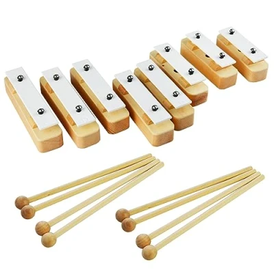 Imagen de a Star Chime Bar Set de 8 xilófonos soprano diatónicos madera Glockenspiel con batidores C6 C7