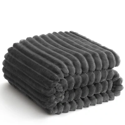 Imagen de WAVVE Manta Sofa 150x200 cm, Mantas para Cama 90, de Franela Suave Grande Cálida, Transpirable, Cobijas Invierno 200x150 Gris