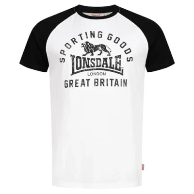 Imagen de Lonsdale Normale Passform Trenance Camiseta estampada, Hombre, Talla: Medium, White black