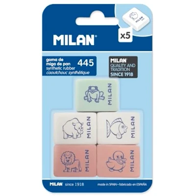 Imagen de Blíster 5 gomas Rectangulares con dibujos infantiles 445 MILAN