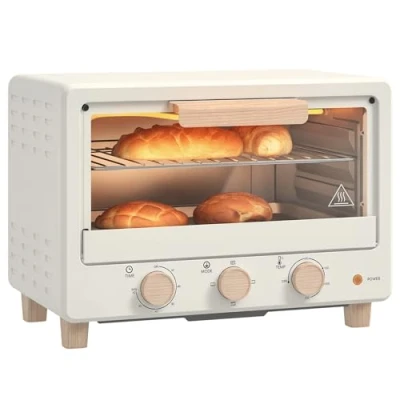 Imagen de HOMCOM Horno Eléctrico de Sobremesa 16L 1400W con Puerta Vidrio Temporizador y Temperatura Ajustables hasta 230℃ Crema