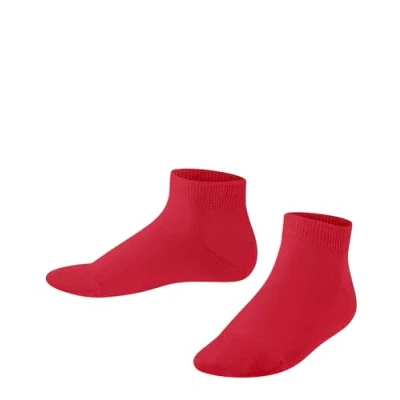 Imagen de FALKE Family K SN algodón sostenible corte unicolor 1 par, Calcetines cortos Unisex niños, Rojo (Lipstick 8000) nuevo ecológico, 23 26