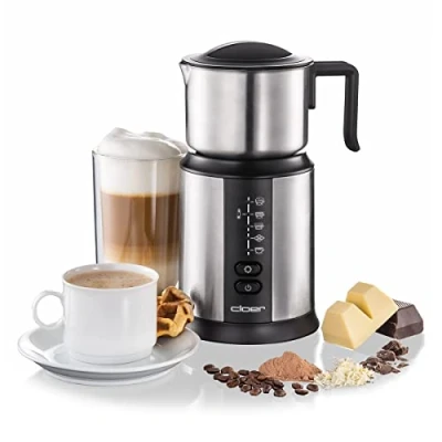 Imagen de Cloer 7789 Espumador de leche eléctrico, para hasta 450 ml, espuma fría o templada, chocolate caliente, diferentes modos seleccionables, 500 vatios, bobina espumante magnetica