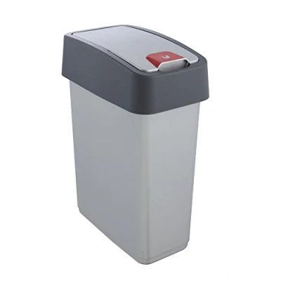 Imagen de keeeper Papelera Premium con tapa abatible, Soft Touch, 10 l, Magne, Plateado (Light Silver)