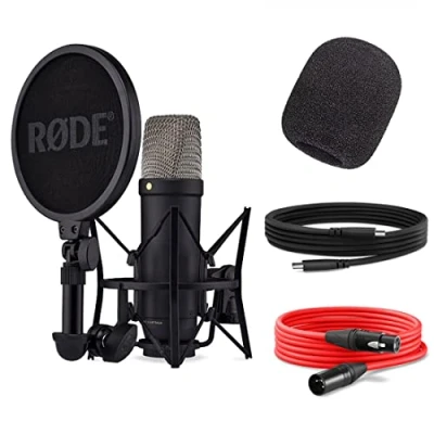 Imagen de Rode NT1 5th Generation XLR USB Micrófono de estudio Negro + filtro keepdrum WS2