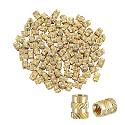 Imagen de MisFun 100 Piezas Tuercas Moleteadas de Rosca Hembra, Latón, M3x4x5mm Inserto Roscado, Inserción Moleteadas, para Impresión 3D Computadora Automotriz Carcasa Plástico
