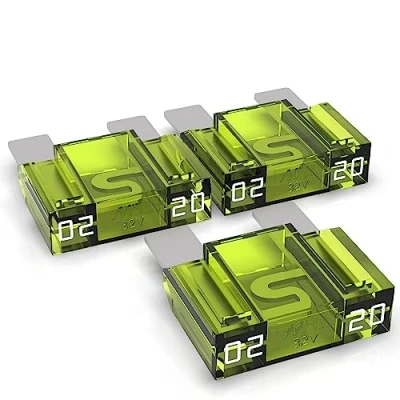 Imagen de AUPROTEC fusible de hoja Maxi 20 80A, enchufable para automoción, elección: 20A amperios, amarillo, 3 piezas