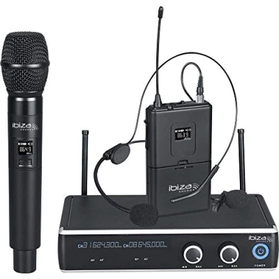 Imagen de Ibiza Sound DR20UHF HB Set Completo Doble Receptor UHF