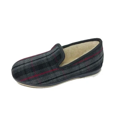 Imagen de Soca Zapatilla de Estar por casa/Kebir/Hombre Material Empeine: Lana/Forro Lana Virgen/Suela Goma/Modelo Cuadros Gris/del número 39 al 47/Talla 47