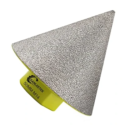 Imagen de Broca de Chaflán Diamante 50mm Cónica para Agrandar Limpiar y dar Forma a los Orificios Existentes en Cerámica Porcelánico Mármol Granito M14 Rosca SANLEETEK