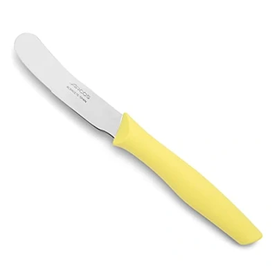 Imagen de Arcos Nova Cuchillo Mantequilla Acero Inoxidable de 70 mm Mango Polipropileno Amarillo