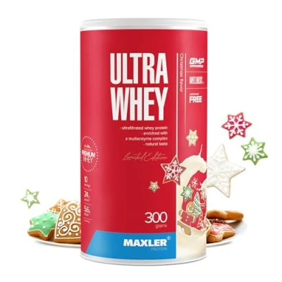 Imagen de Maxler Ultra Whey Protein 24 g de proteína por porción suero pura en polvo Mezcla Galleta navidad 300g