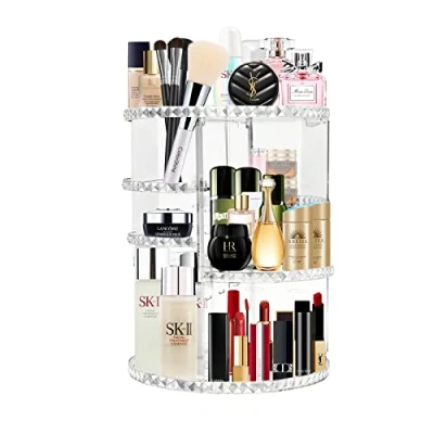 Imagen de Talifoca Organizador de Maquillaje Giratorio 360 Grados, Perfumes y Cremas Ajustable, Almacenaje Múltiples Funciones