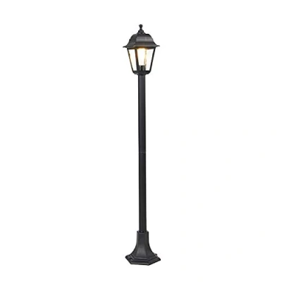 Imagen de QAZQA Clásico/Antiguo Farola clásico negro 122cm CAPITAL Vidrio/Plástico Alargada Adecuado para LED Max. 1 x 15 Watt
