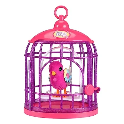 Imagen de Little Live Pets Lil&#039; Bird + comedero para pájaros con Tiara Twinkles: pájaro Colorido Interactivo Nuevas alas Luminosas y más de 20 Sonidos pájaros; Repite lo Que Dices responde al Tacto