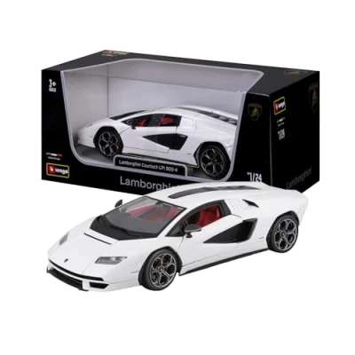 Imagen de Bburago B18 21102 Countach LPI 800 4 1:24 Réplica increíblemente Detallada de Super Lamborghini Coleccionable Coche Fundido a presión, Color Blanco